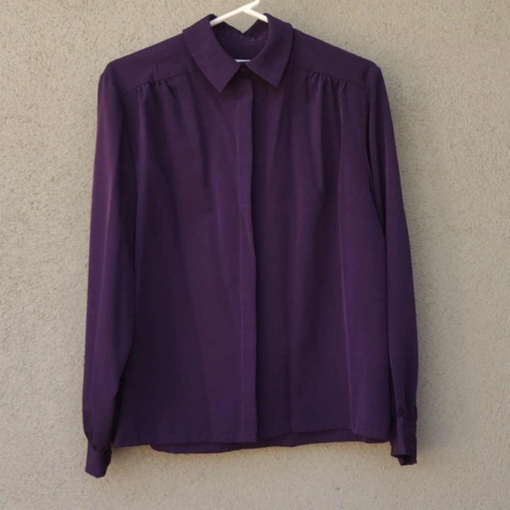 Pendleton Country Sophisticates Purple Button-up Blouse Women's Vintage 12